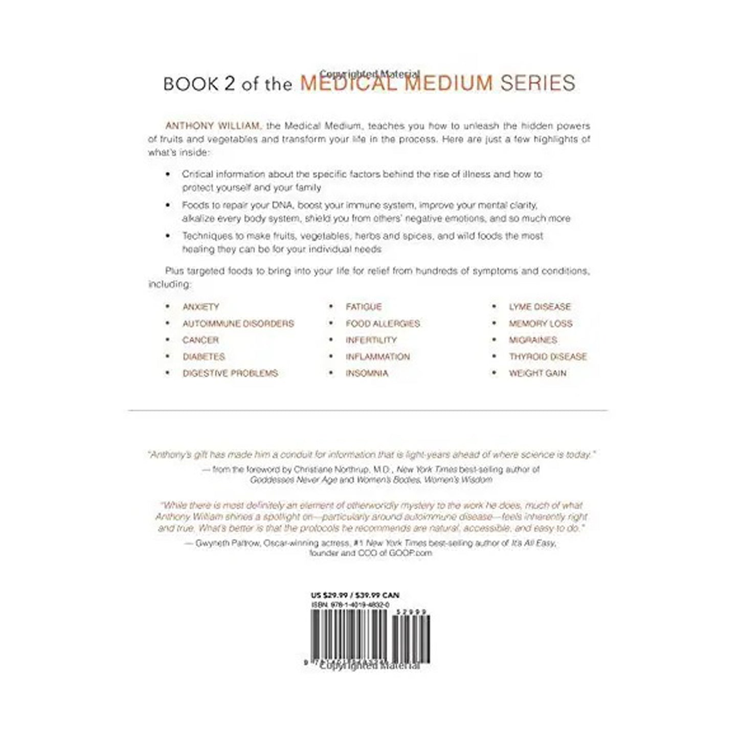 Medical Medium: Life-Changing Foods, Save Yourself and the Ones You Love with the Hidden Healing Powers of Fruits & Vegetables